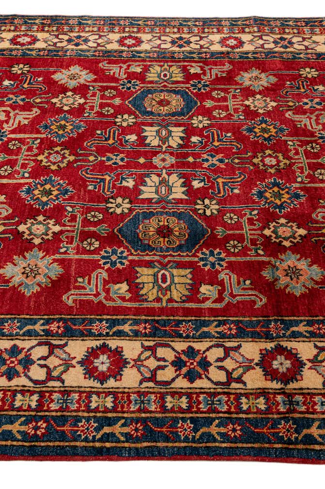 6' 2 x 8' 6 Hand Knotted Kazak Wool Rug