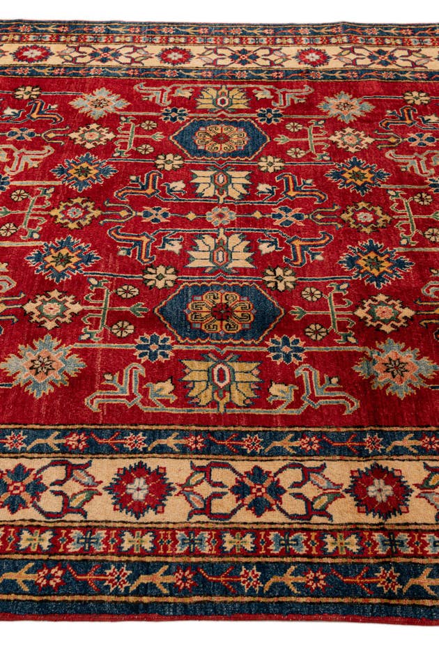 Detail image of 6' 2 x 8' 6 Hand Knotted Kazak Wool Rug