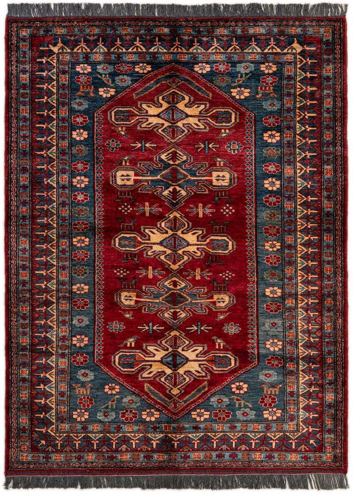 5' x 7' 6 Hand Knotted Kazak Wool Rug