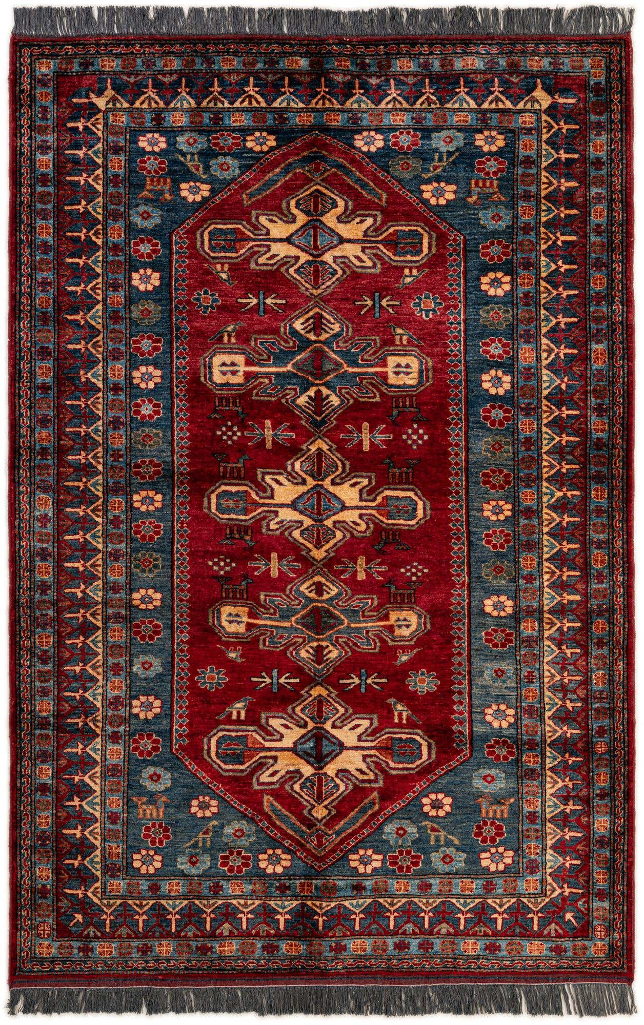 5' x 7' 6 Hand Knotted Kazak Wool Rug