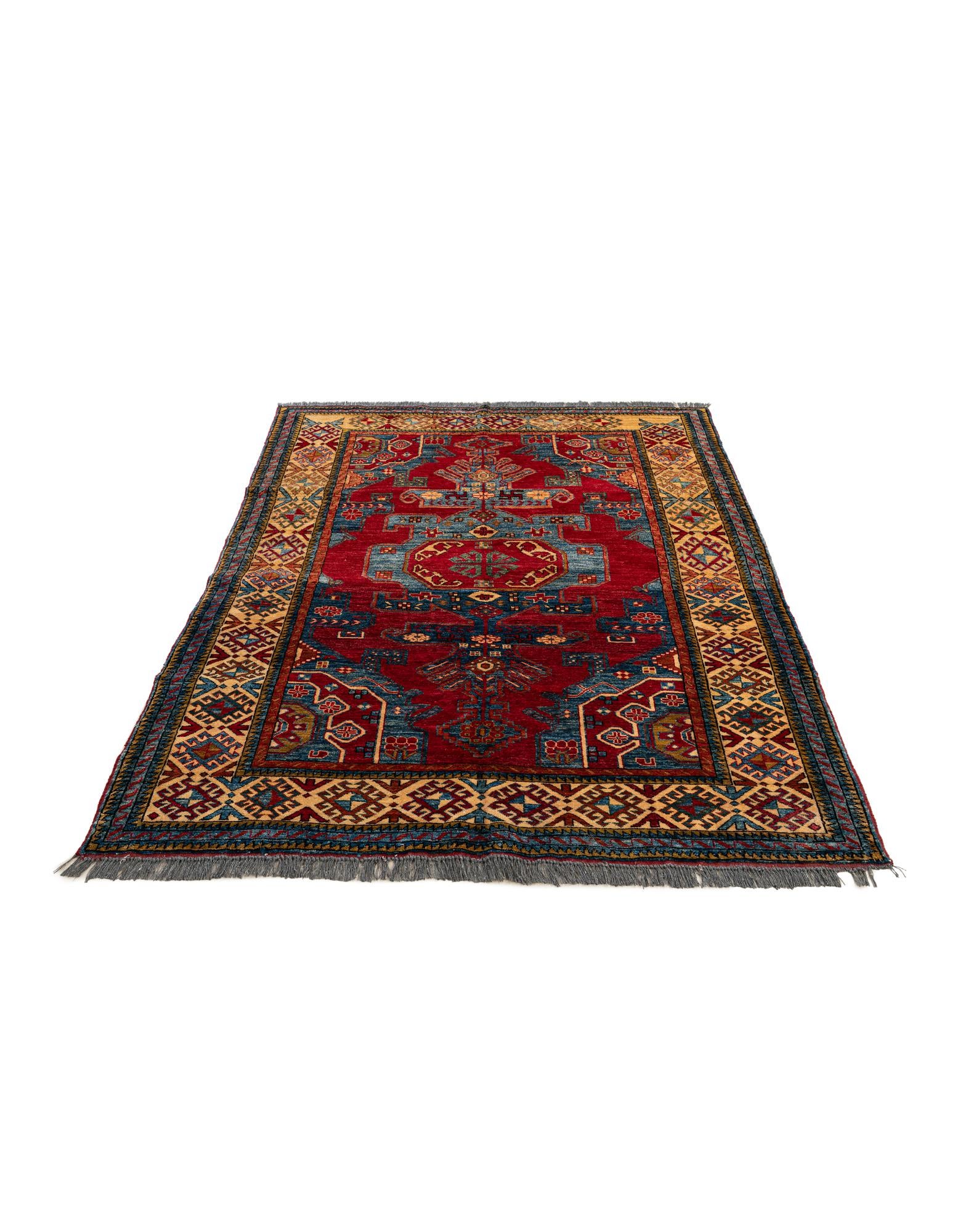 5' 1 x 7' 4 Hand Knotted Kazak Wool Rug