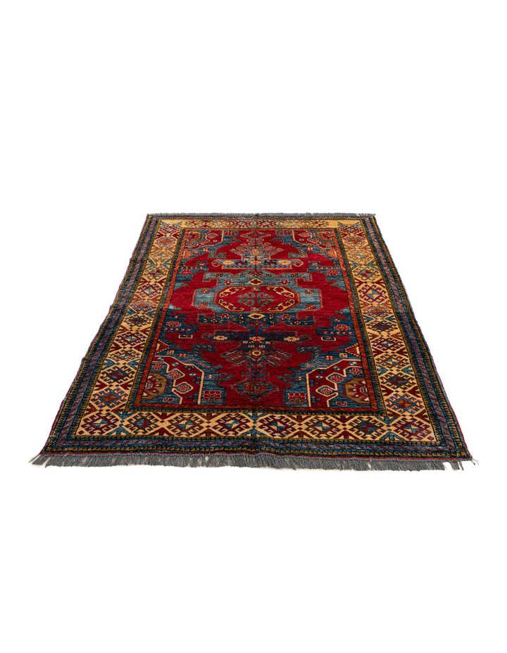 5' 1 x 7' 4 Hand Knotted Kazak Wool Rug