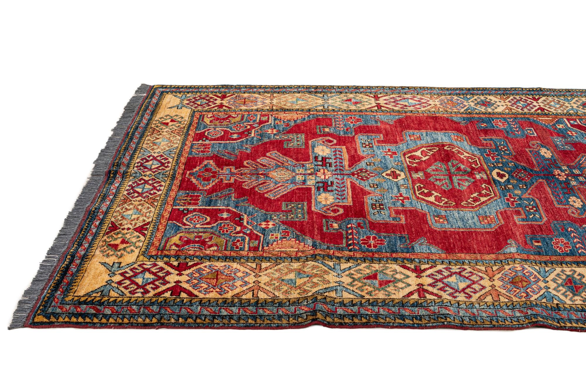 5' 1 x 7' 4 Hand Knotted Kazak Wool Rug