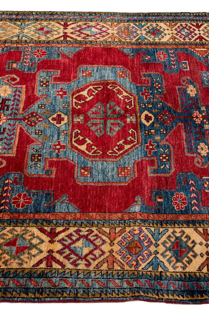 5' 1 x 7' 4 Hand Knotted Kazak Wool Rug