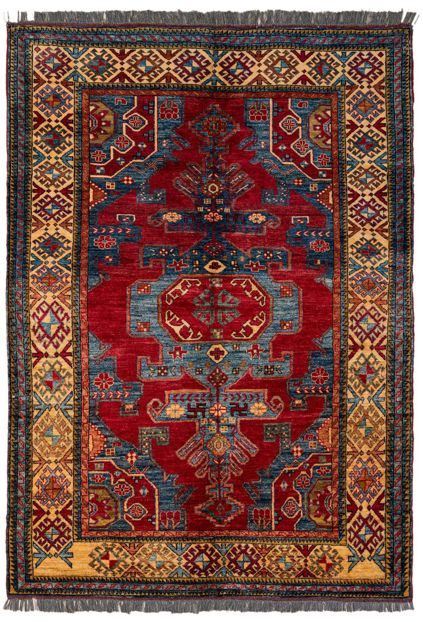 5' 1 x 7' 4 Hand Knotted Kazak Wool Rug