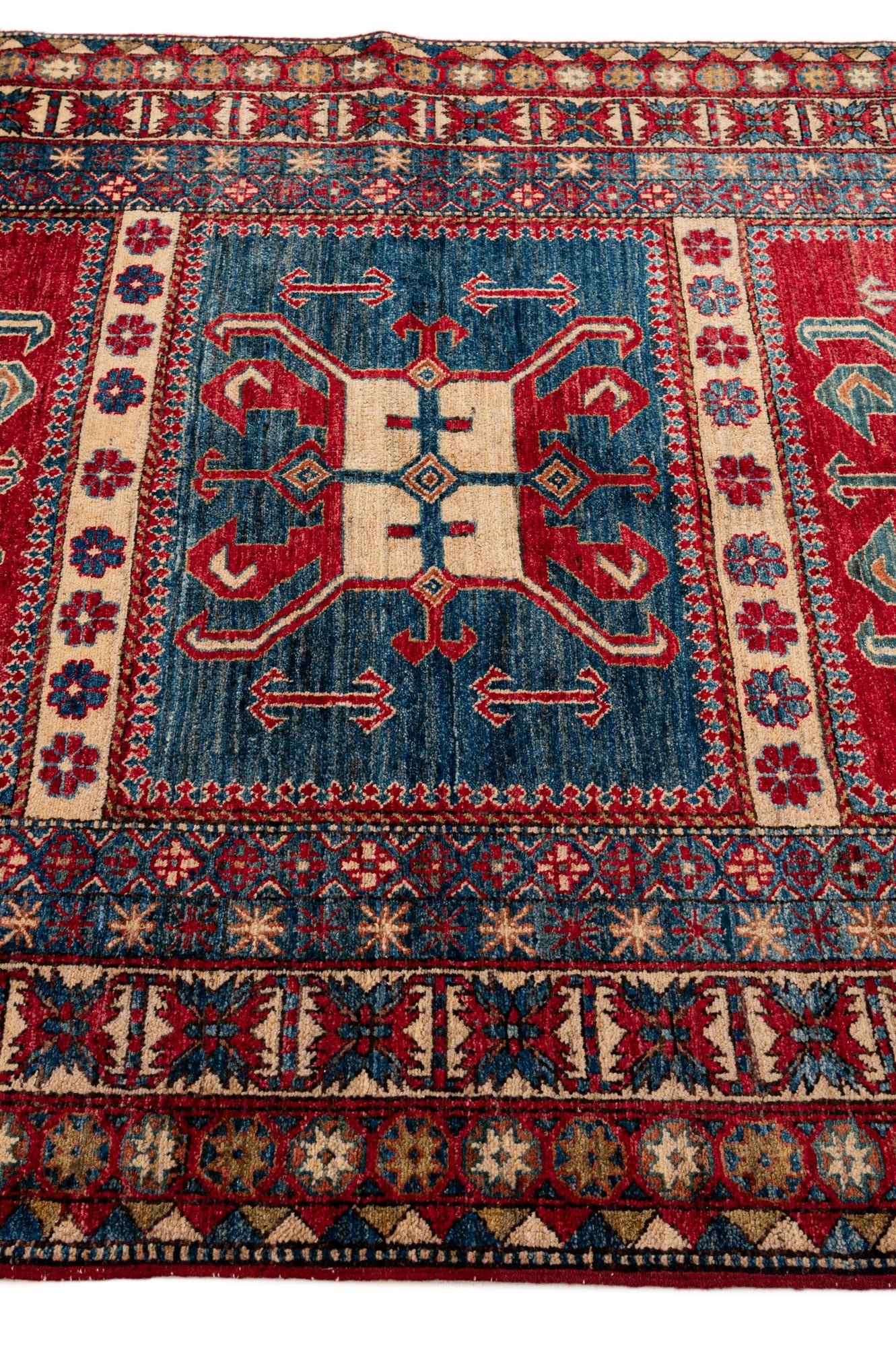 5' 1 x 7' 5 Hand Knotted Kazak Wool Rug