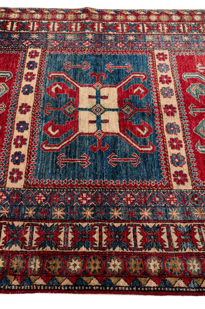 5' 1 x 7' 5 Hand Knotted Kazak Wool Rug