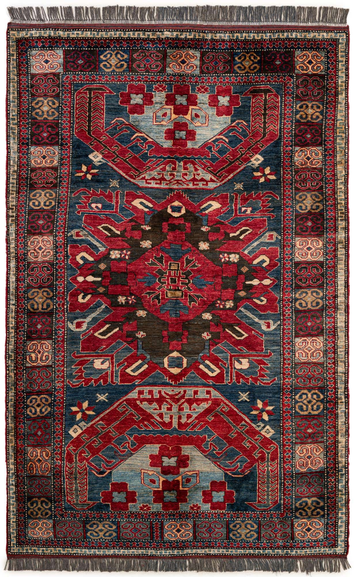 5' x 7' 9 Hand Knotted Kazak Wool Rug