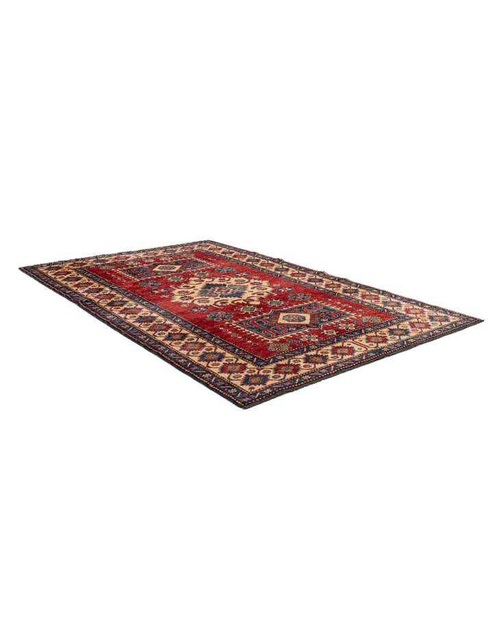 4' 5 x 6' 10 Hand Knotted Kazak Wool Rug