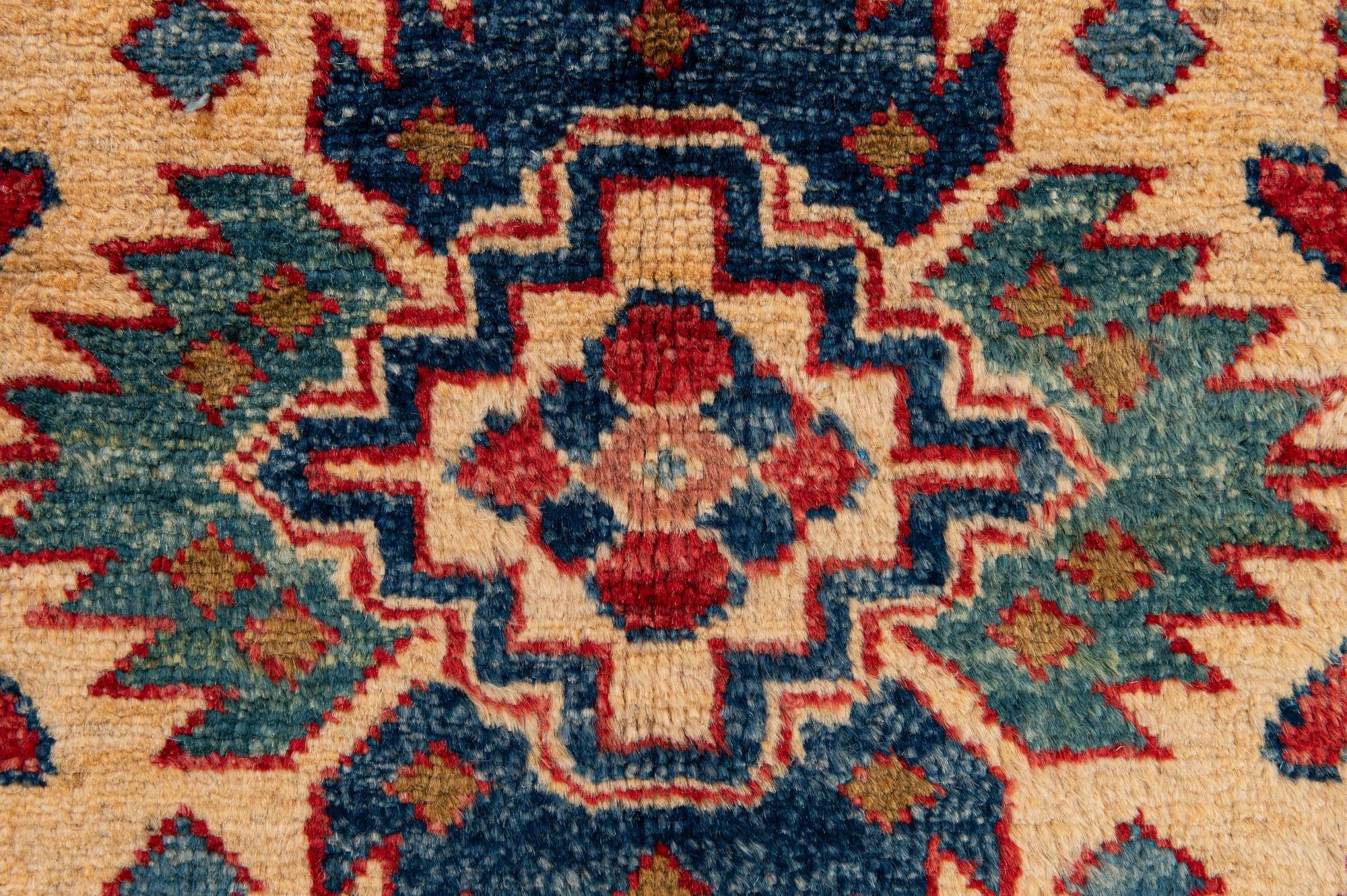 4' 5 x 6' 10 Hand Knotted Kazak Wool Rug