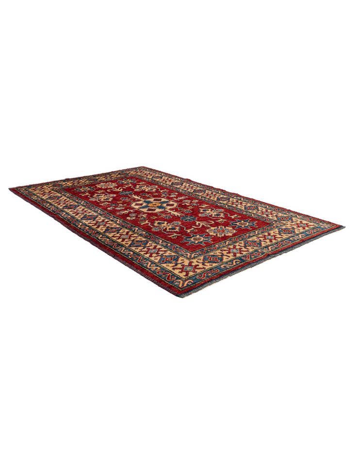 Detail image of 4' 1 x 6' 5  Hand Knotted Kazak Wool Rug