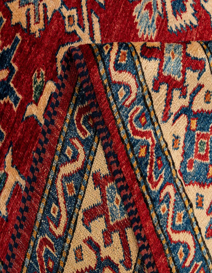 Detail image of 4' 1 x 6' 5  Hand Knotted Kazak Wool Rug