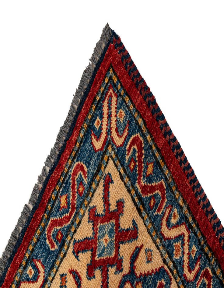 Detail image of 4' 1 x 6' 5  Hand Knotted Kazak Wool Rug