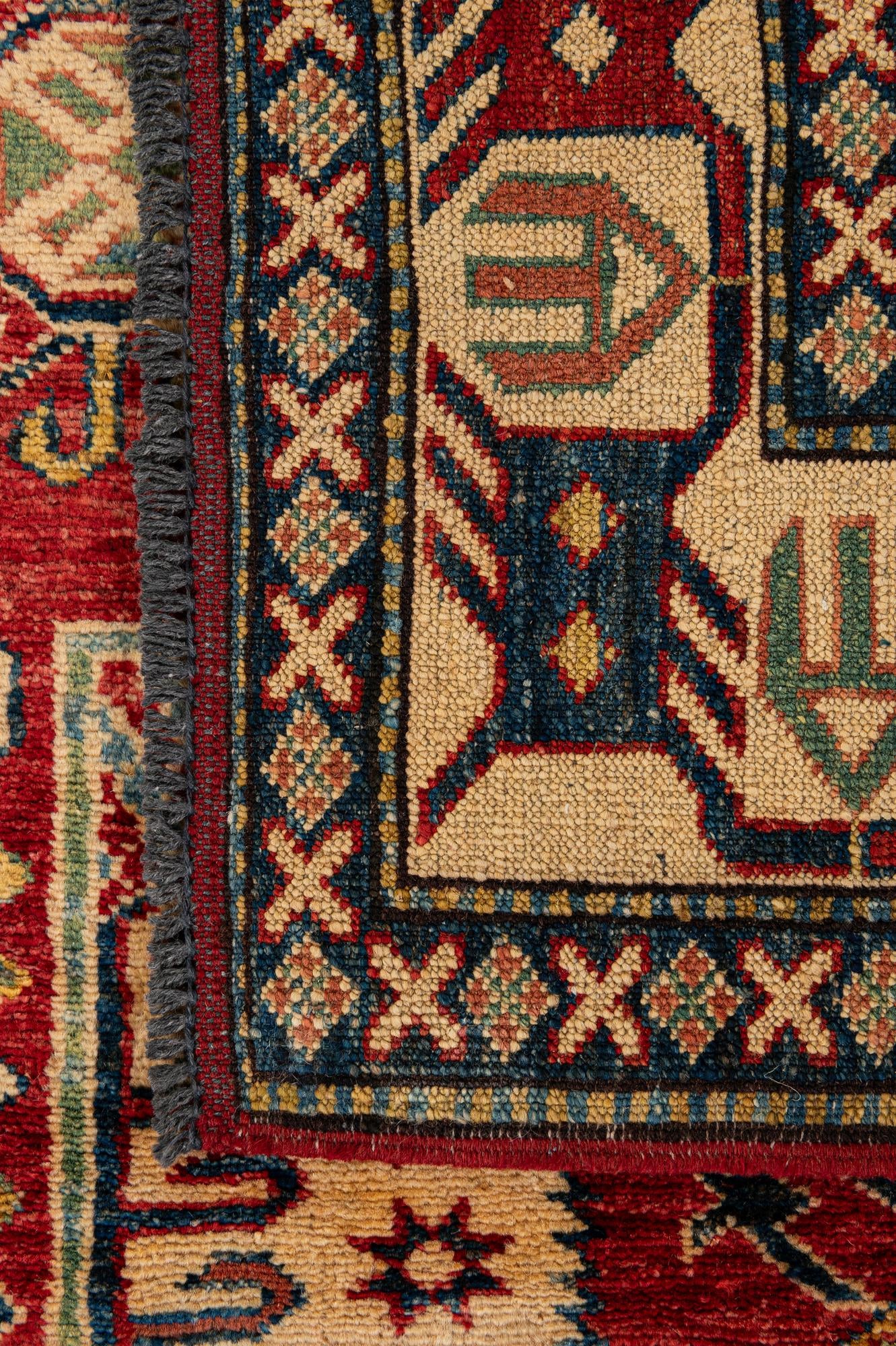 4' 4 x 6' 6 Hand Knotted Kazak Wool Rug