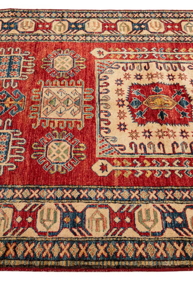 4' 4 x 6' 6 Hand Knotted Kazak Wool Rug