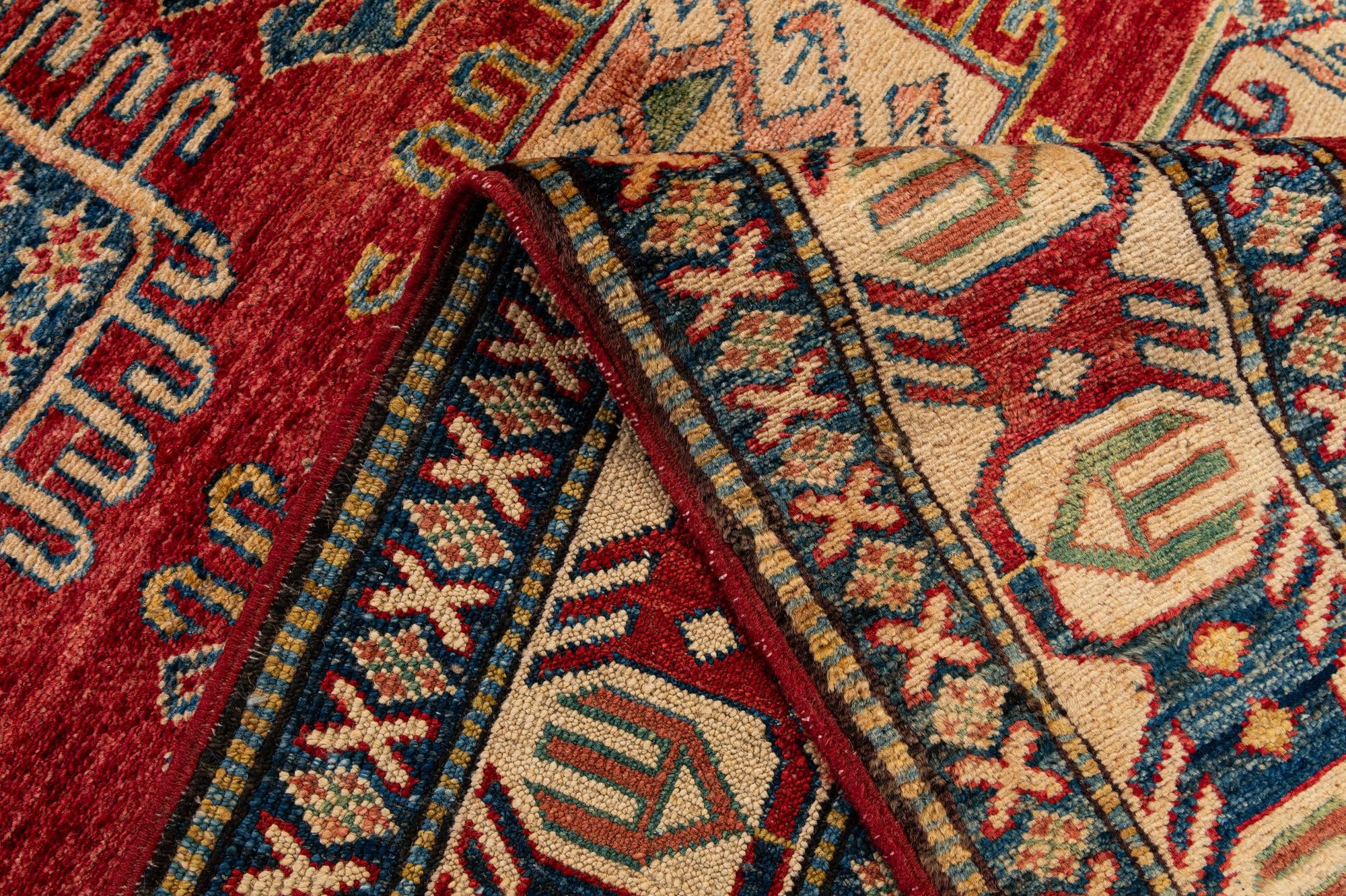 4' 4 x 6' 6 Hand Knotted Kazak Wool Rug