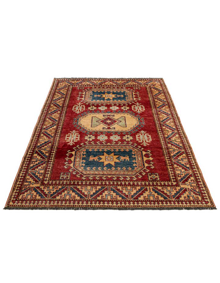 4' 4 x 6' 6 Hand Knotted Kazak Wool Rug