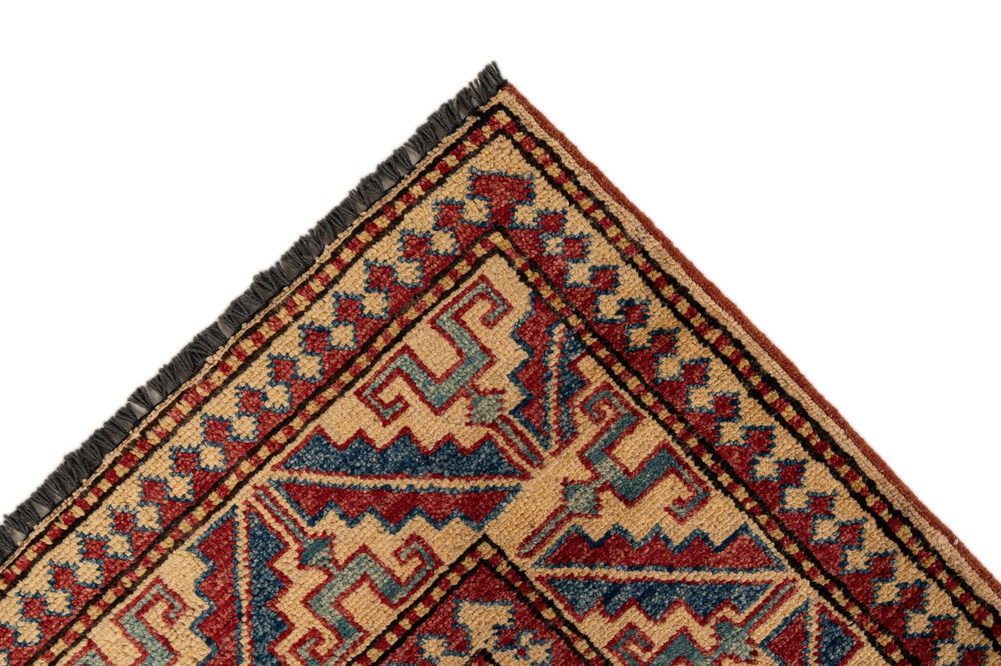 4' 4 x 6' 6 Hand Knotted Kazak Wool Rug