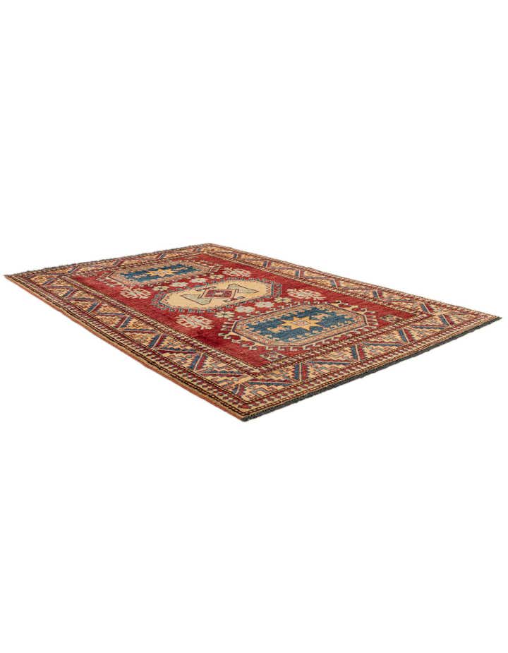 4' 4 x 6' 6 Hand Knotted Kazak Wool Rug