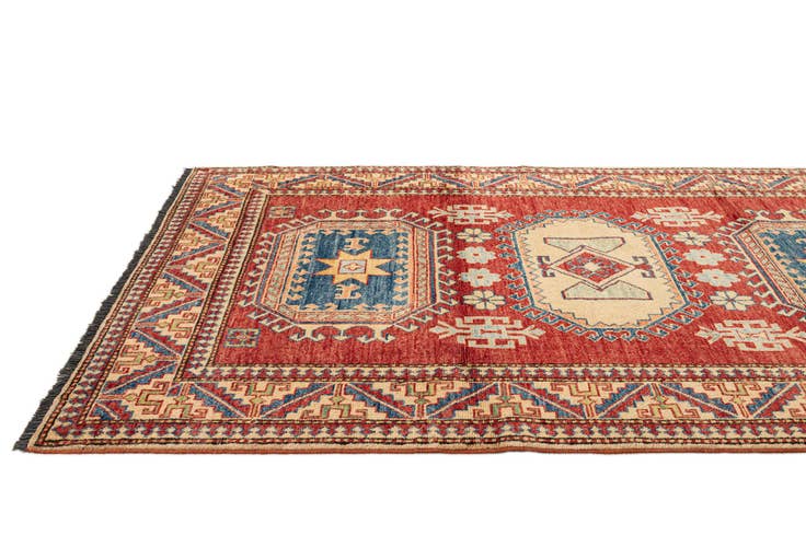 Detail image of 4' 4 x 6' 6 Hand Knotted Kazak Wool Rug