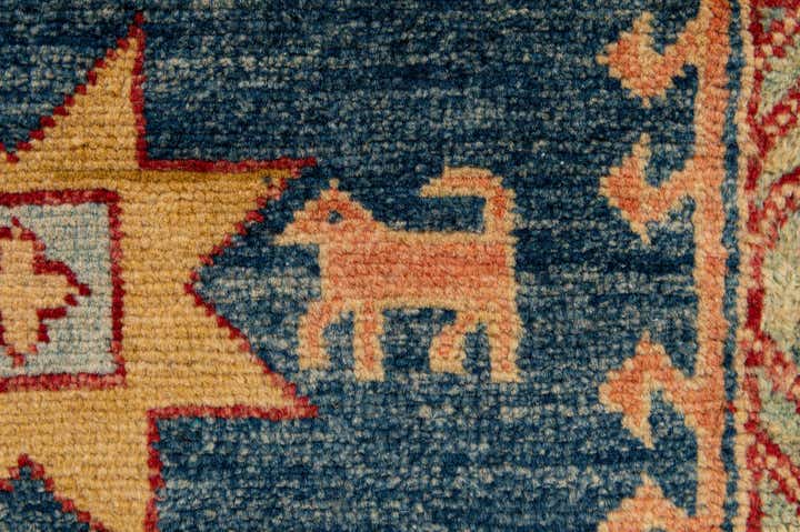 4' 4 x 6' 6 Hand Knotted Kazak Wool Rug