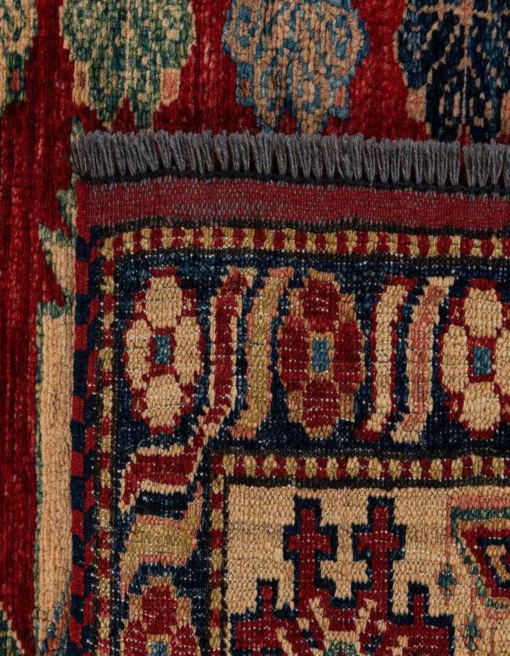 Detail image of 4' 2 x 7' 4  Hand Knotted Kazak Wool Rug