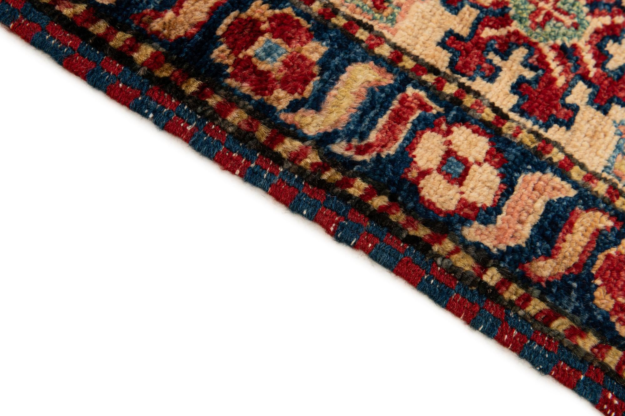 4' 2 x 7' 4 Hand Knotted Kazak Wool Rug