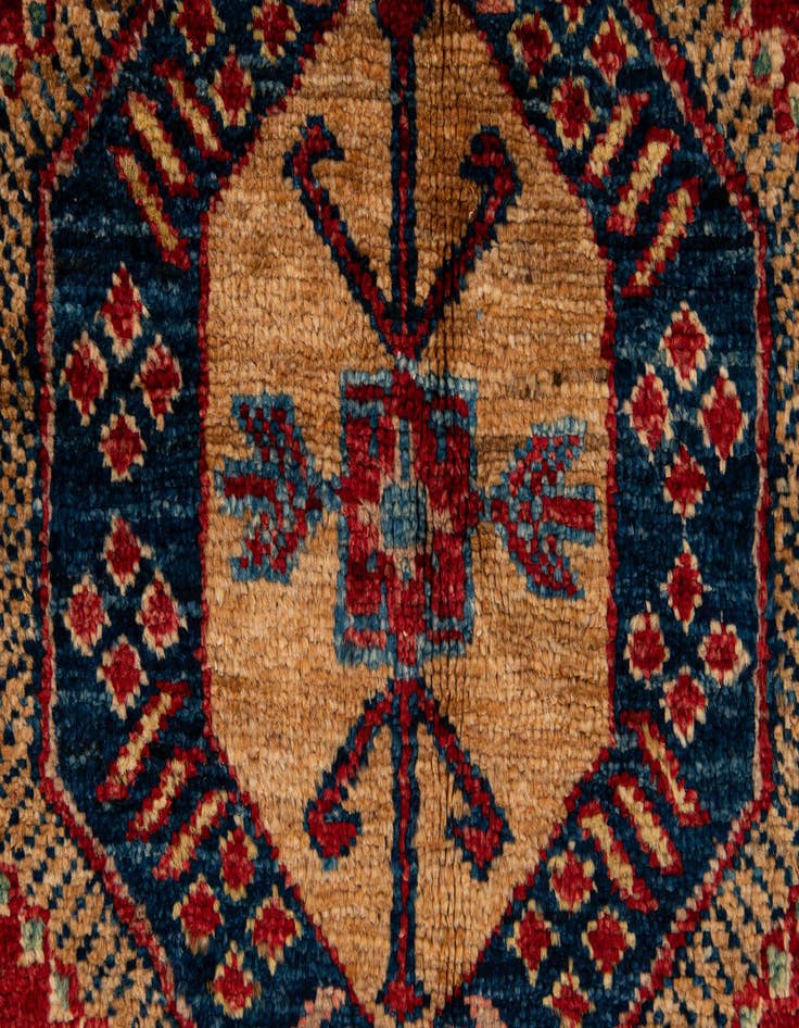Detail image of 4' 2 x 7' 4  Hand Knotted Kazak Wool Rug