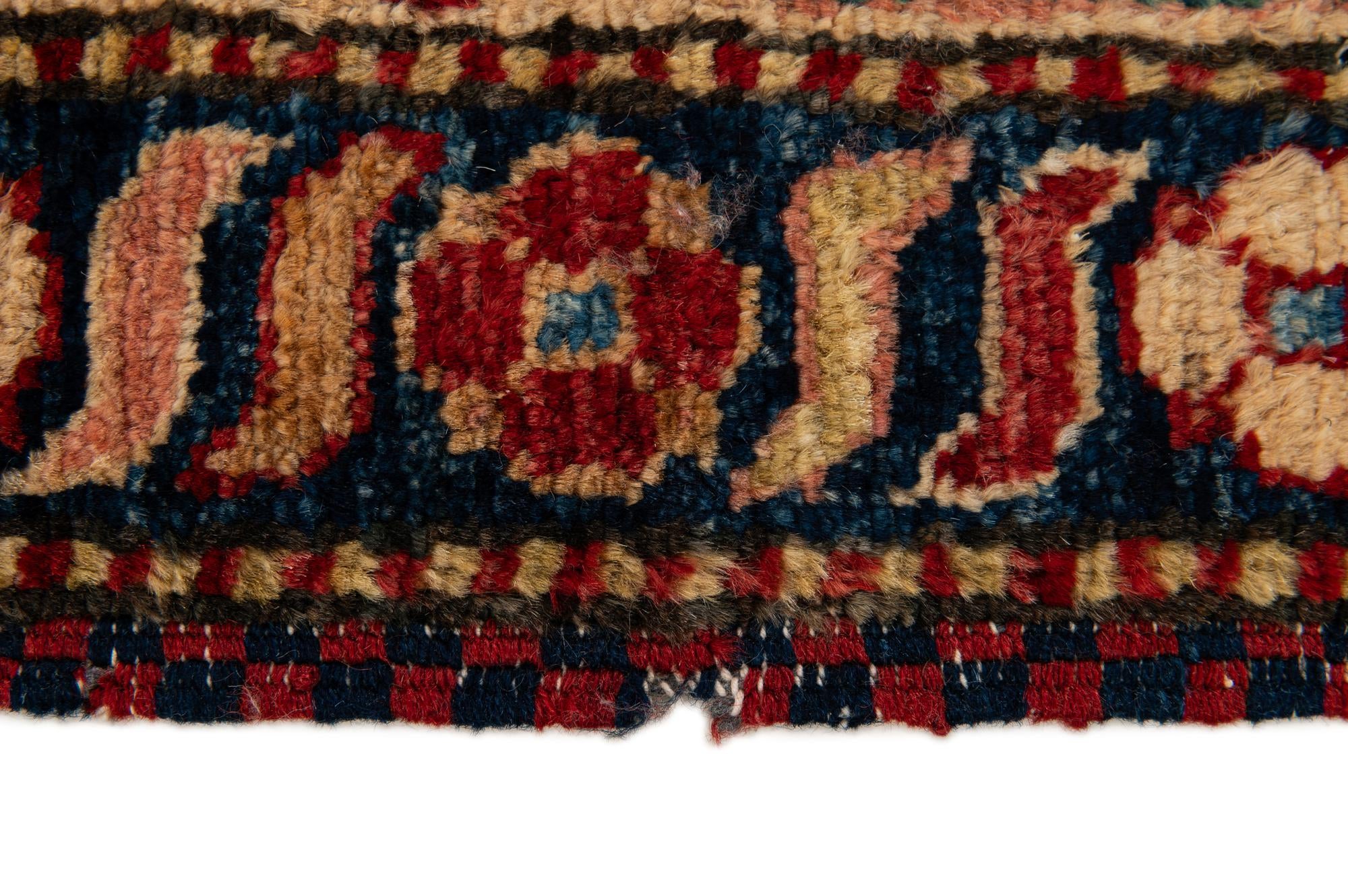 4' 2 x 7' 4 Hand Knotted Kazak Wool Rug