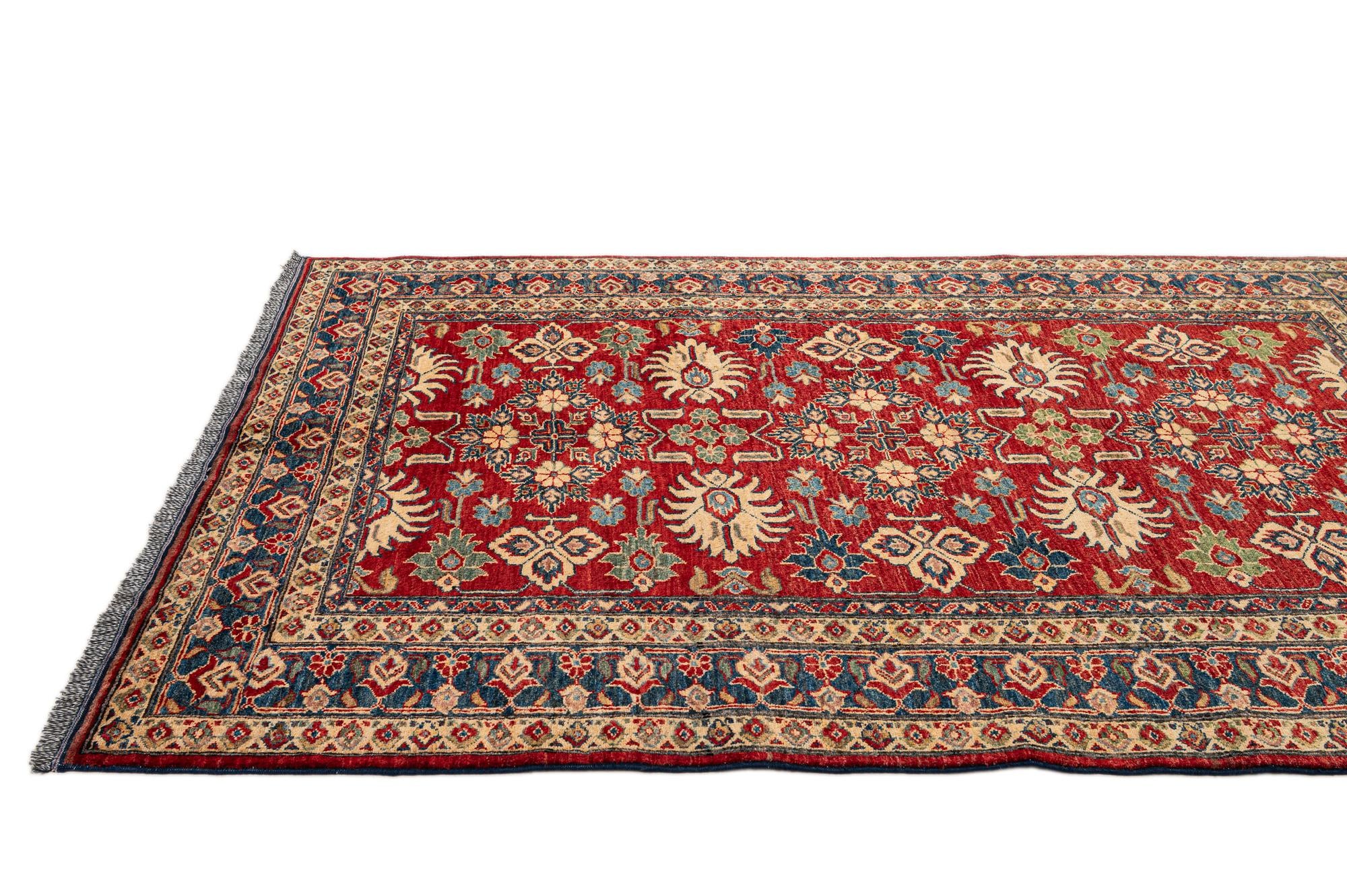 4' 10 x 6' 4 Hand Knotted Kazak Wool Rug