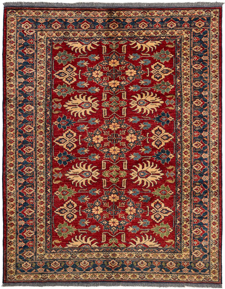 Detail image of 4' 10 x 6' 4 Hand Knotted Kazak Wool Rug