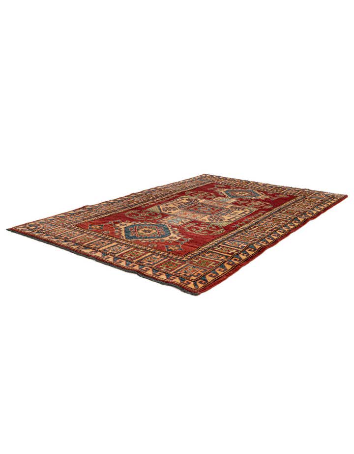 4' 3 x 6' 1 Hand Knotted Kazak Wool Rug