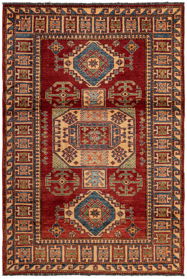 Detail image of 4' 3 x 6' 1 Hand Knotted Kazak Wool Rug