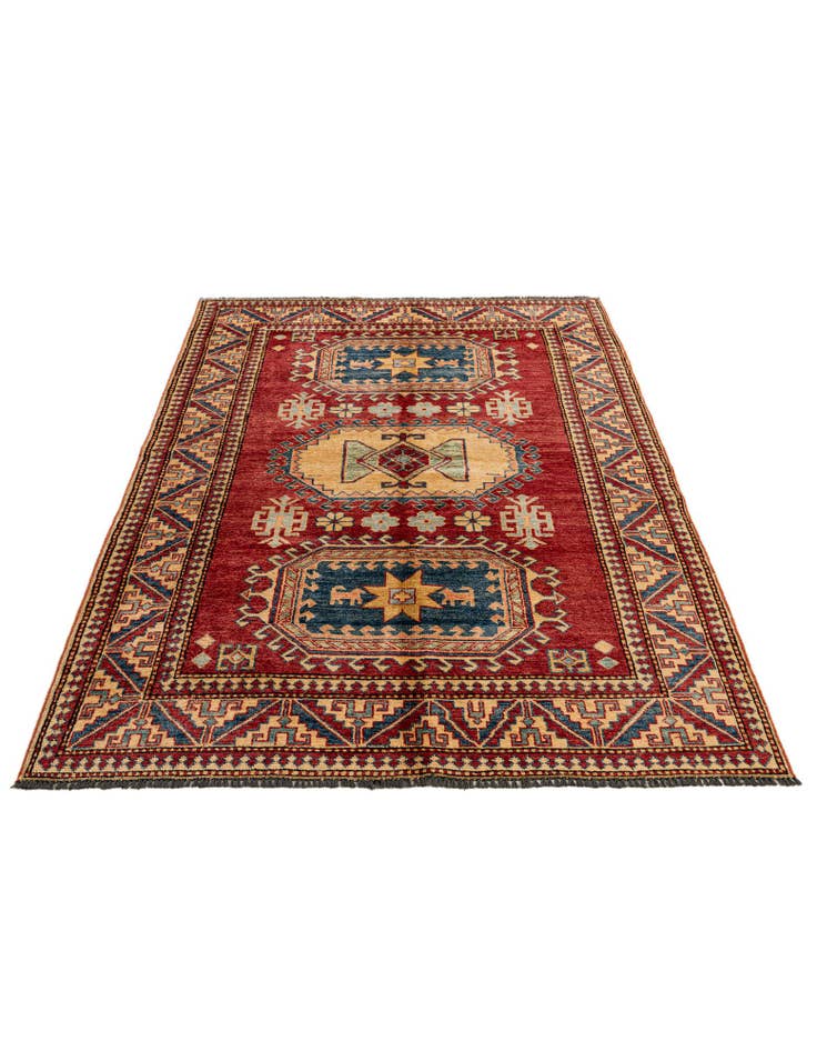Detail image of 4' 5 x 6' 10 Hand Knotted Kazak Wool Rug