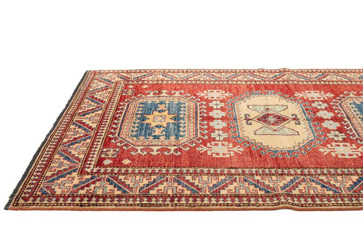 4' 5 x 6' 10 Hand Knotted Kazak Wool Rug