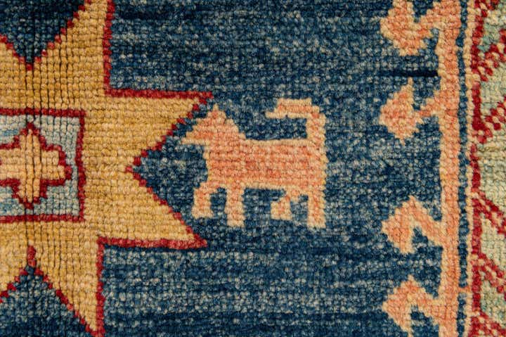 4' 5 x 6' 10 Hand Knotted Kazak Wool Rug