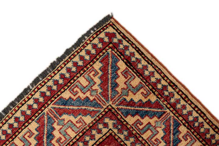 4' 5 x 6' 10 Hand Knotted Kazak Wool Rug