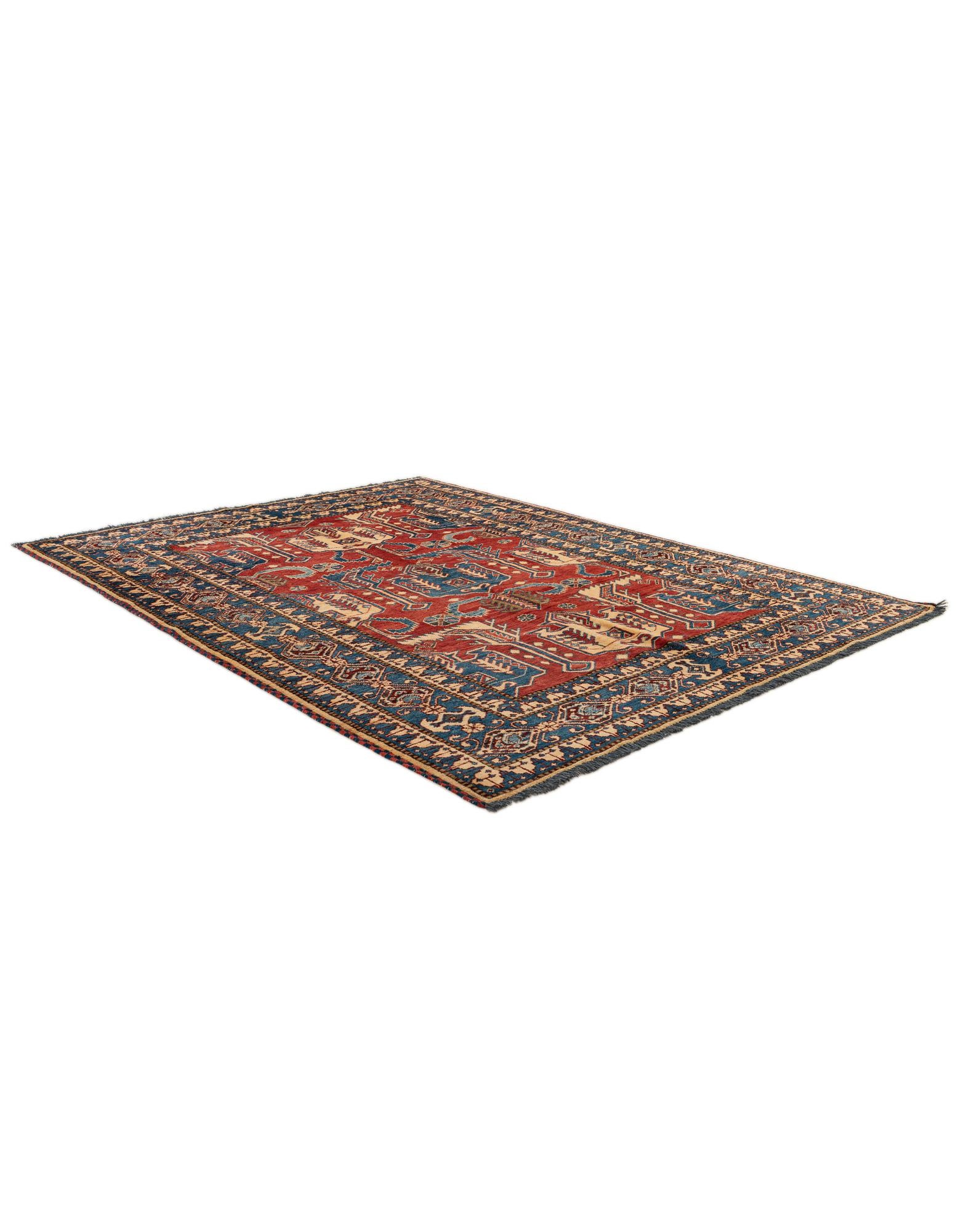 5' 2 x 6' 9 Hand Knotted Kazak Wool Rug