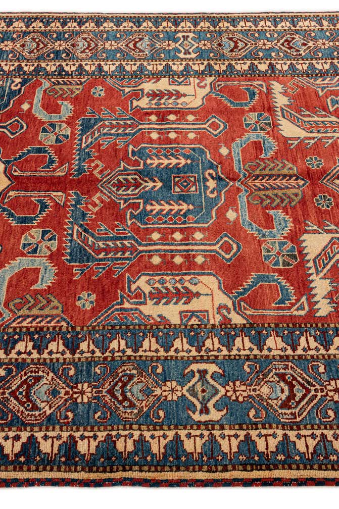5' 2 x 6' 9 Hand Knotted Kazak Wool Rug