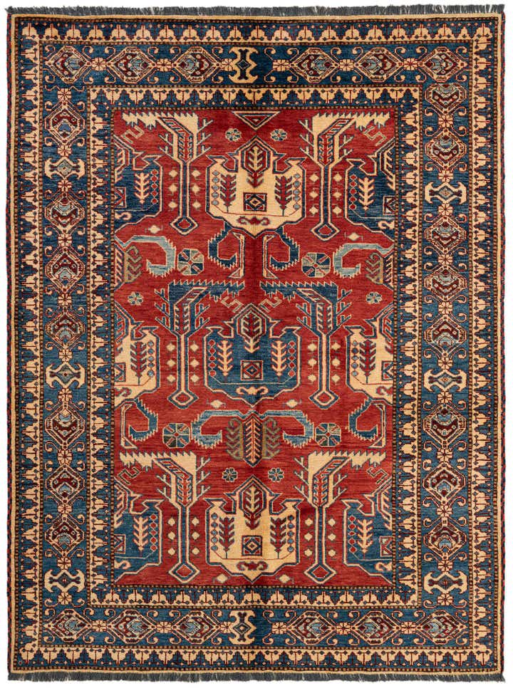 5' 2 x 6' 9 Hand Knotted Kazak Wool Rug