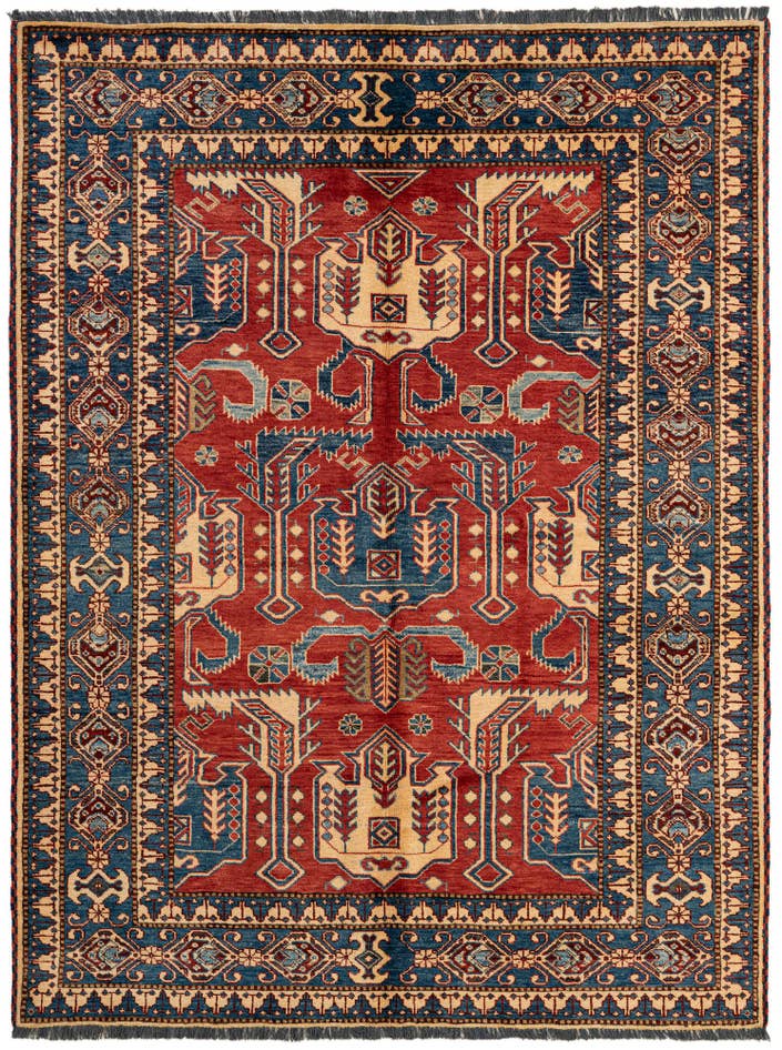 Detail image of 5' 2 x 6' 9 Hand Knotted Kazak Wool Rug