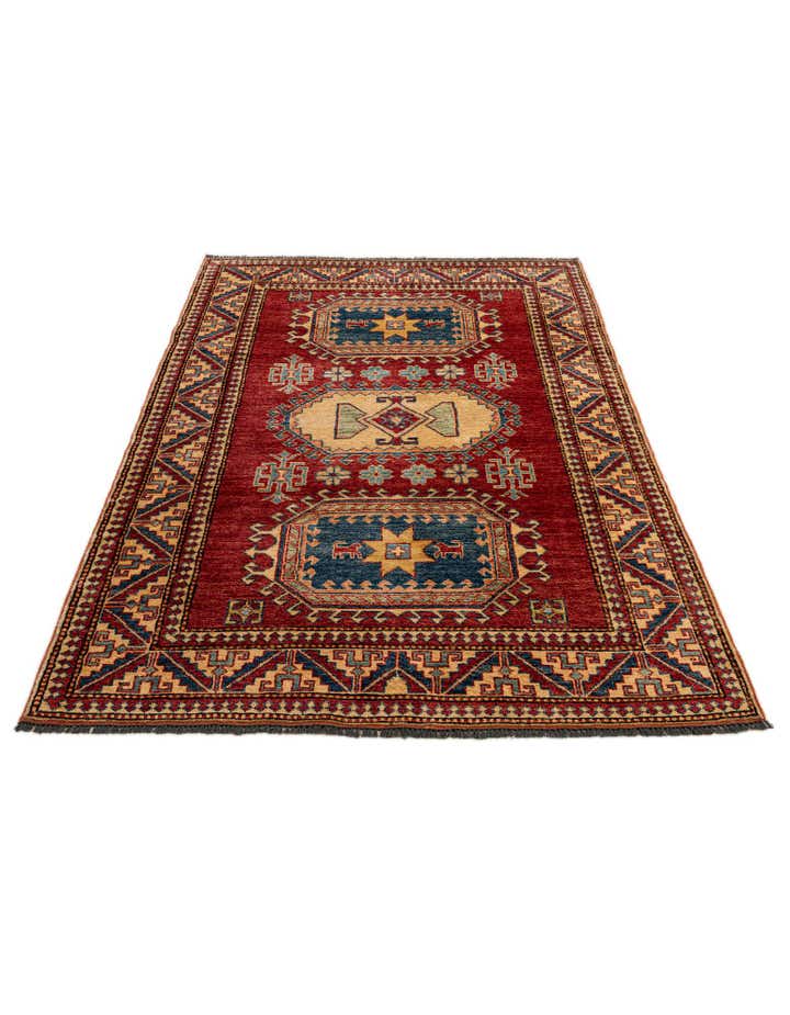 4' 4 x 6' 9 Hand Knotted Kazak Wool Rug