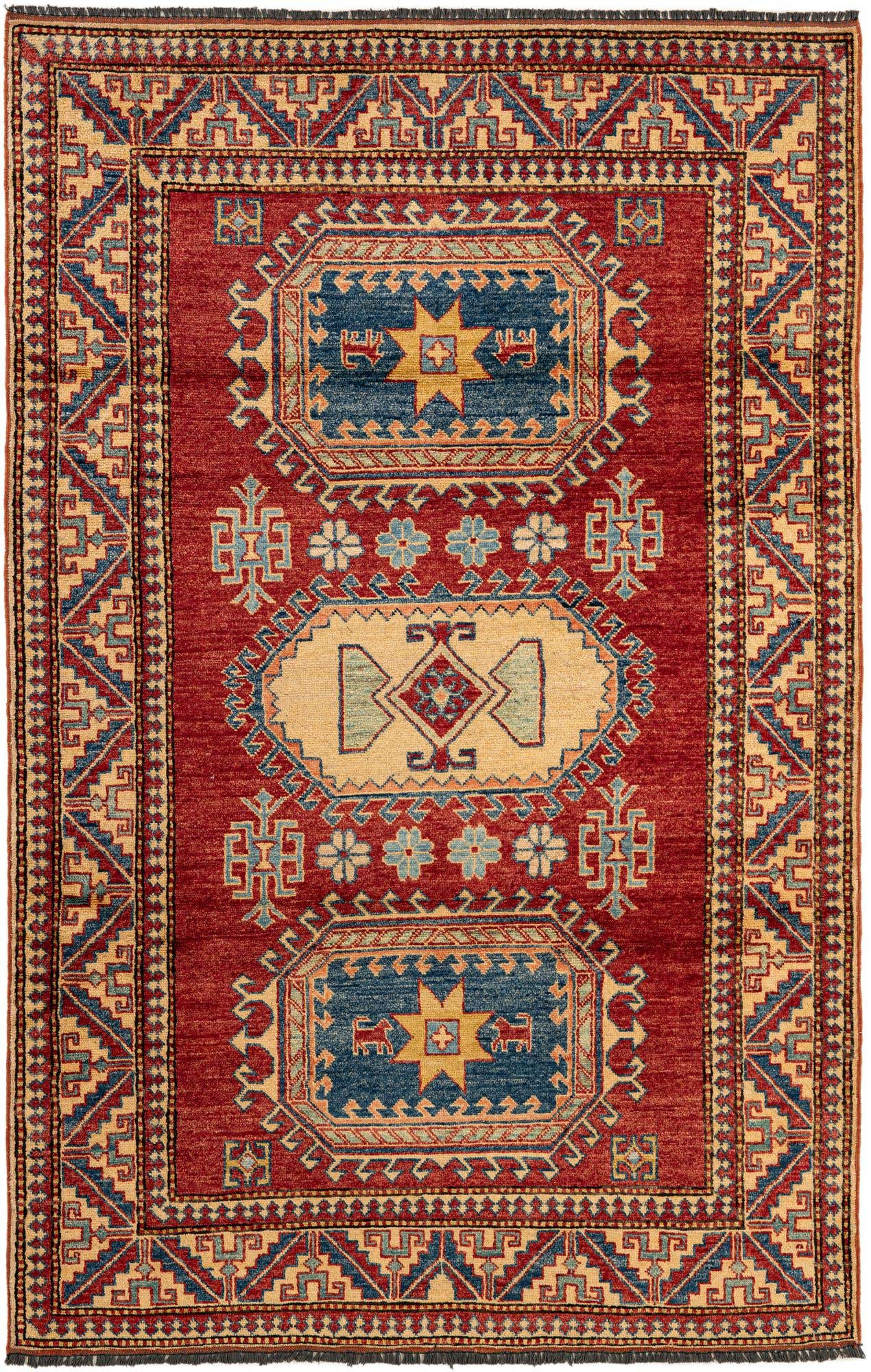 4' 4 x 6' 9 Hand Knotted Kazak Wool Rug