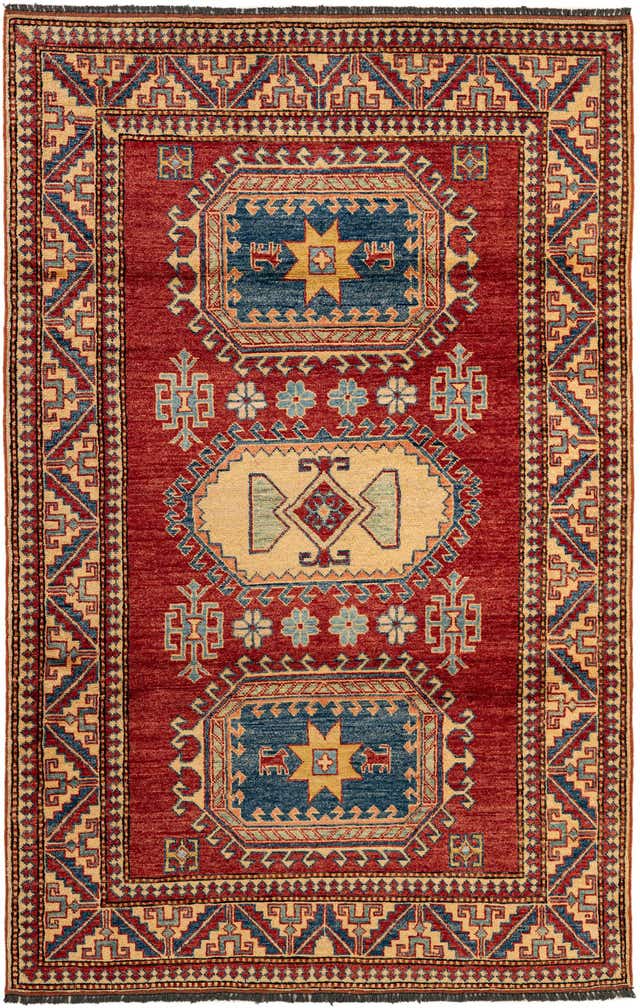 4' 4 x 6' 9 Hand Knotted Kazak Wool Rug