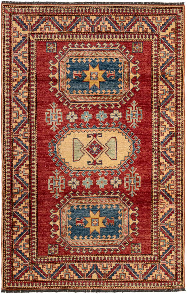 Detail image of 4' 4 x 6' 9 Hand Knotted Kazak Wool Rug