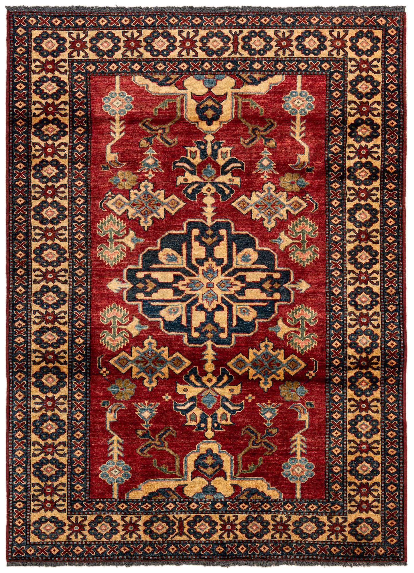 4' 3 x 5' 8 Hand Knotted Kazak Wool Rug