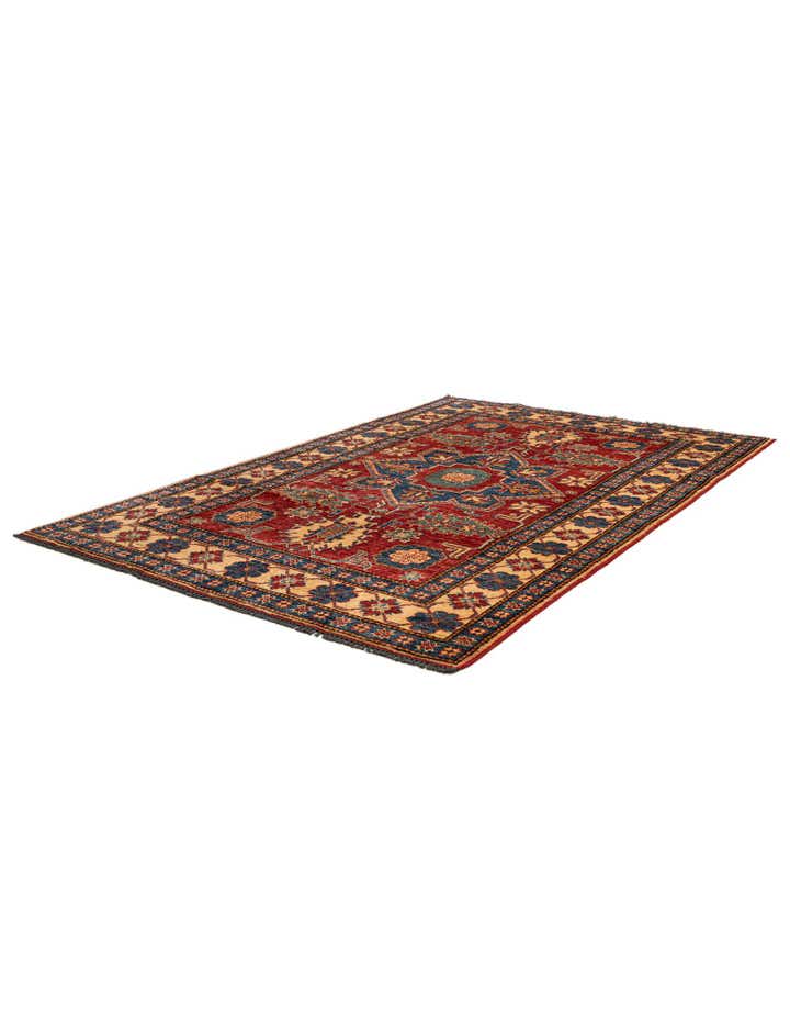 4' 6 x 6' 10 Hand Knotted Kazak Wool Rug