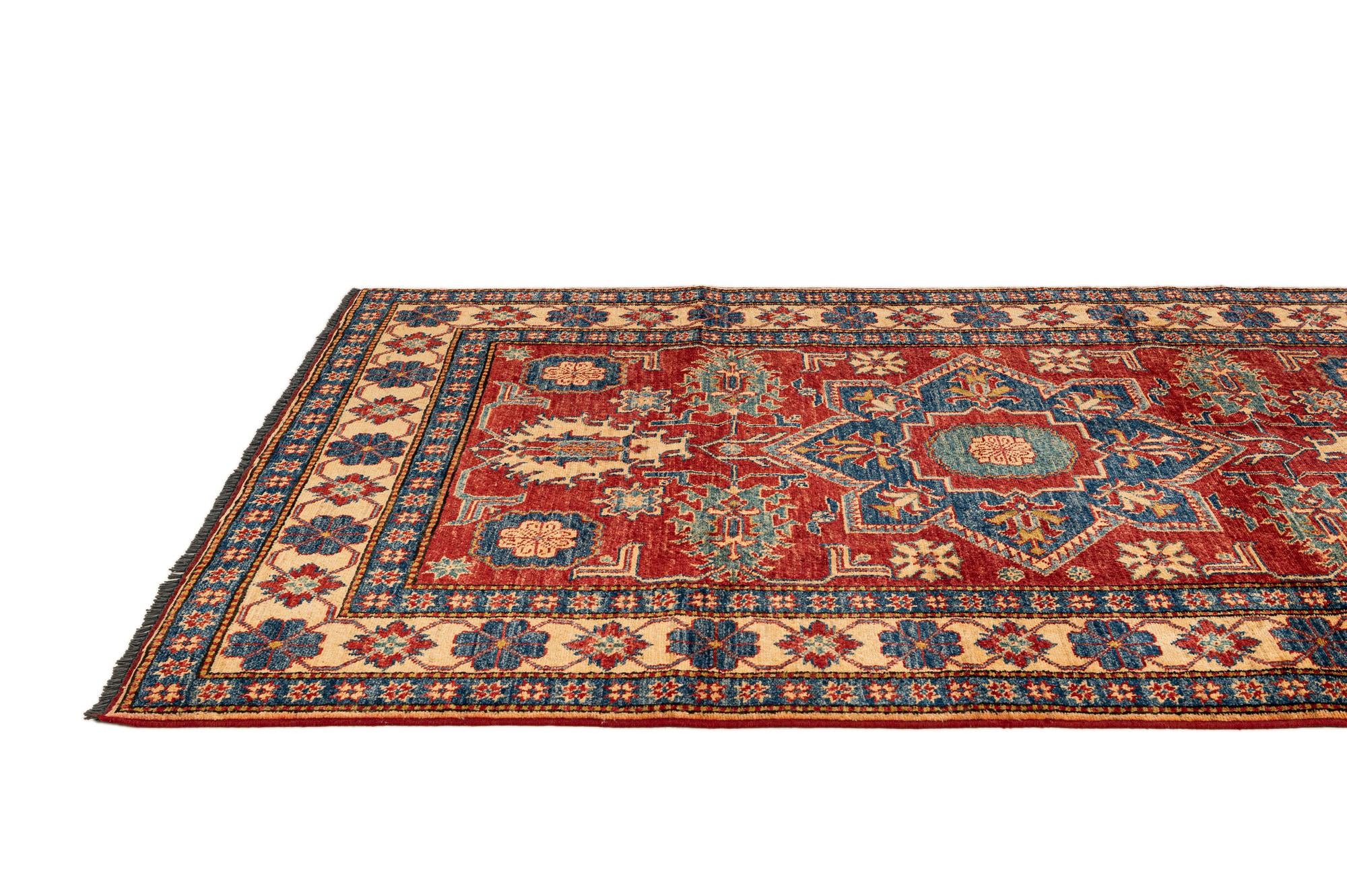 4' 6 x 6' 10 Hand Knotted Kazak Wool Rug