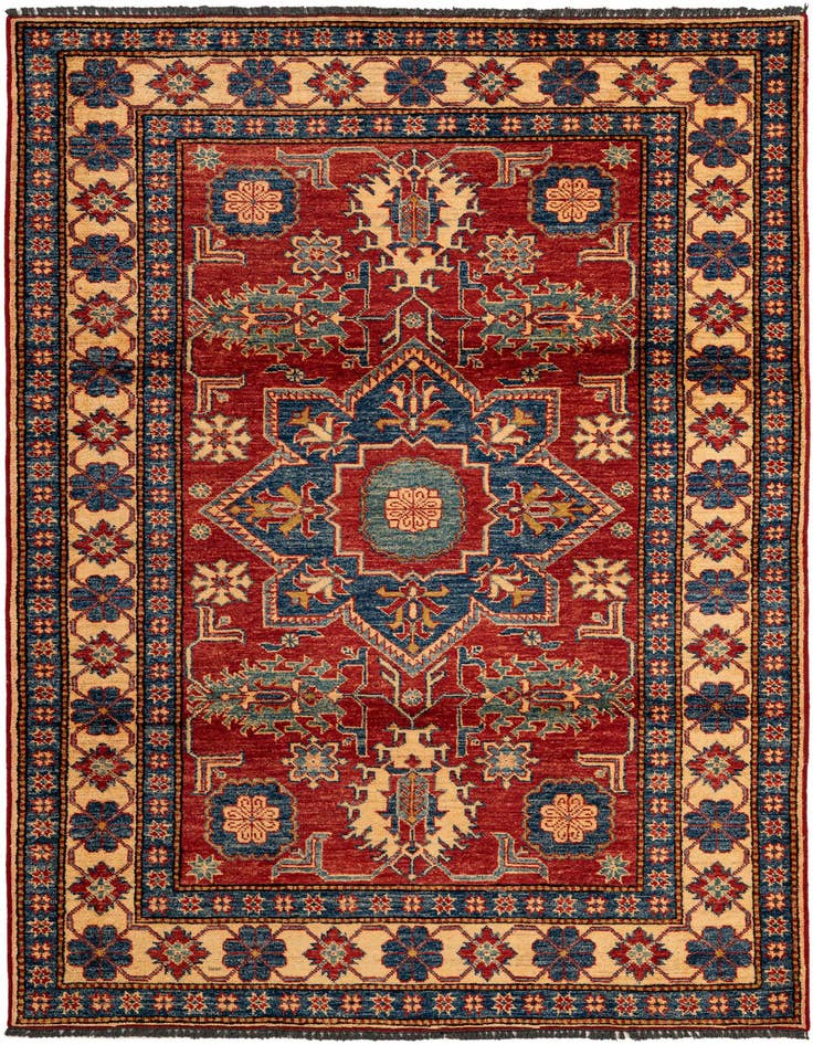 Detail image of 4' 6 x 6' 10 Hand Knotted Kazak Wool Rug