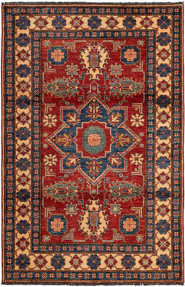 4' 6 x 6' 10 Hand Knotted Kazak Wool Rug